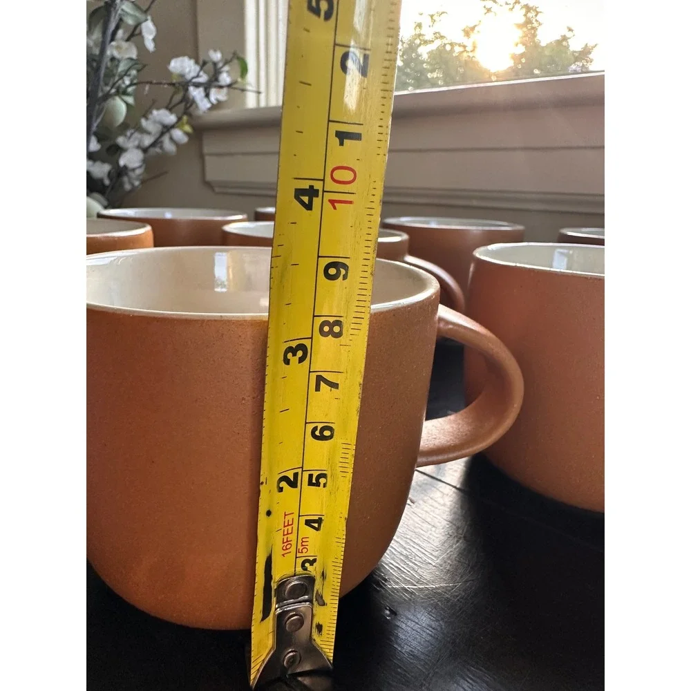 West Elm Kaloh Stoneware Mug Collection Aaron Probyn Set of 8 Ocher Coffee Cups